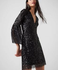 French Connection Cellienne Sequin Long Sleeve Dress