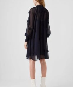 French Connection Aziza Lace High Neck Mini Dress Sale