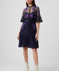 French Connection Bina Embroidered Mini Dress