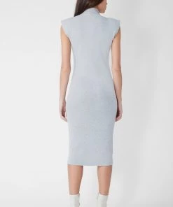 French Connection Sale Fitted Shoulder Pad Midi Dress