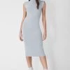 French Connection Sale Fitted Shoulder Pad Midi Dress