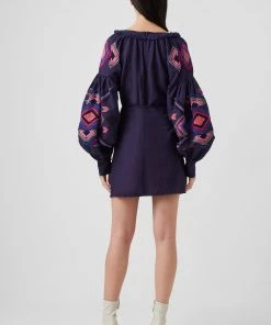 French Connection Last Chance To Buy Alotta Embroidered Linen Mini Dress