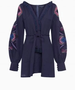 French Connection Last Chance To Buy Alotta Embroidered Linen Mini Dress