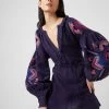 French Connection Last Chance To Buy Alotta Embroidered Linen Mini Dress
