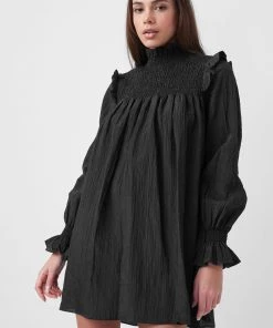 French Connection Boza Crinkle Smocked Mini Dress Sale