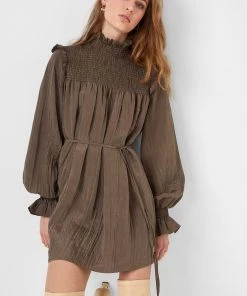 French Connection Boza Crinkle Smocked Mini Dress Sale