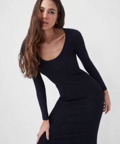 French Connection Sale Simona Knit Scoop Neck Bodycon Dress