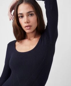 French Connection Sale Simona Knit Scoop Neck Bodycon Dress