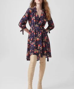 French Connection Ella Rose Drape Shirt Mini Dress