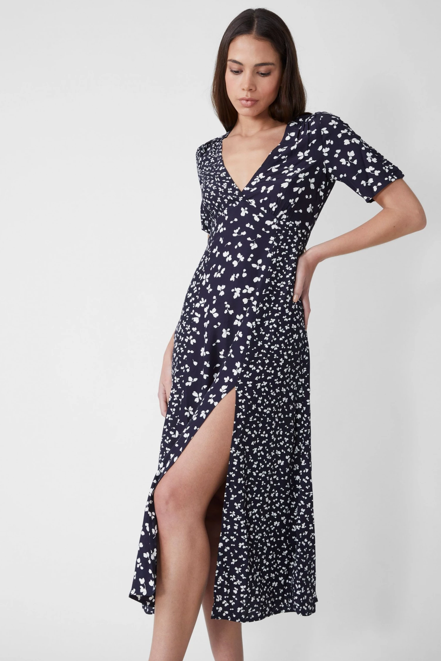 French Connection Sale Bonita Drape V-Neck Midi Dress 3 French Connection Sale Bonita Drape V-Neck Midi Dress