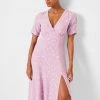 French Connection Bonita Drape V-Neck Midi Dress Last Chance To Buy