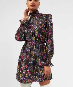 French Connection Alanna Crinkle Smocked Mini Dress