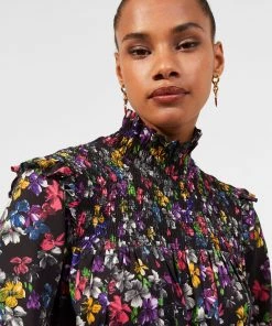 French Connection Alanna Crinkle Smocked Mini Dress