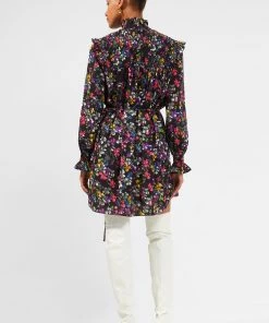 French Connection Alanna Crinkle Smocked Mini Dress