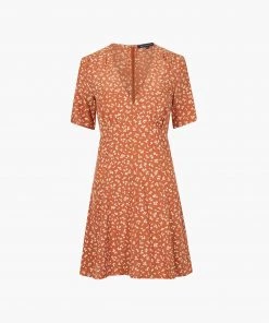 French Connection Bonita Drape V-Neck Mini Dress Dresses