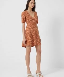 French Connection Bonita Drape V-Neck Mini Dress Dresses