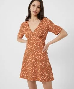 French Connection Bonita Drape V-Neck Mini Dress Dresses