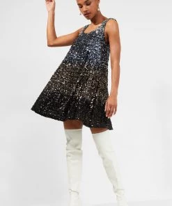 French Connection Sale Estari Ombre Swing Sequin Dress
