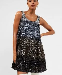 French Connection Sale Estari Ombre Swing Sequin Dress