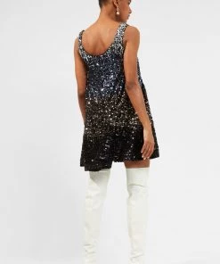 French Connection Sale Estari Ombre Swing Sequin Dress