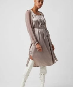 French Connection Camina Lure Dobbie Satin Dress