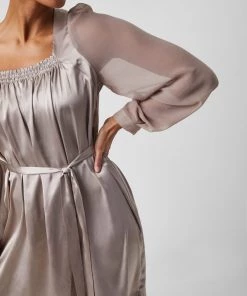 French Connection Camina Lure Dobbie Satin Dress 10 French Connection Camina Lure Dobbie Satin Dress