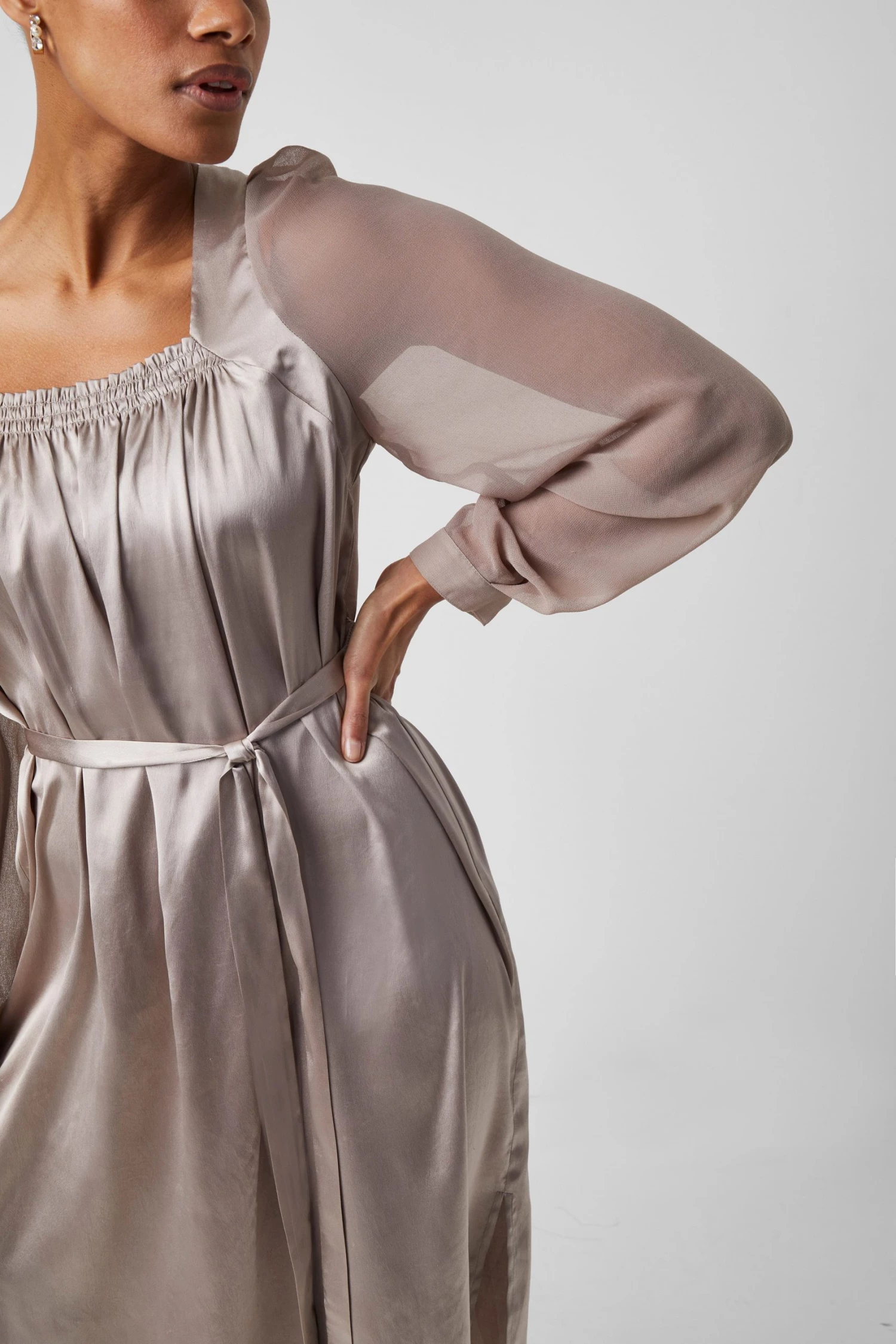 French Connection Camina Lure Dobbie Satin Dress 5 French Connection Camina Lure Dobbie Satin Dress