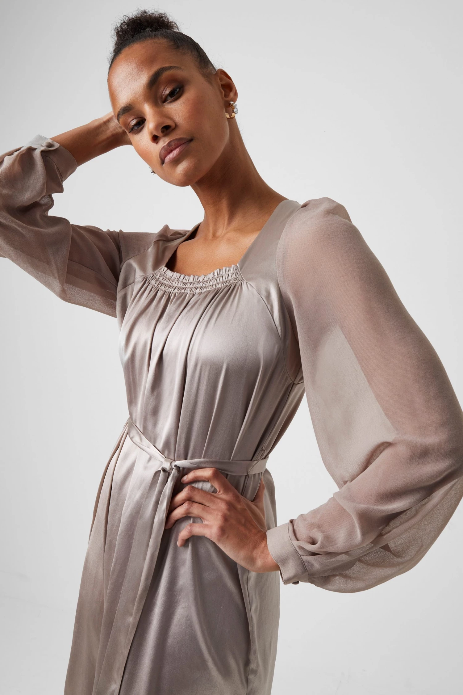 French Connection Camina Lure Dobbie Satin Dress 6 French Connection Camina Lure Dobbie Satin Dress