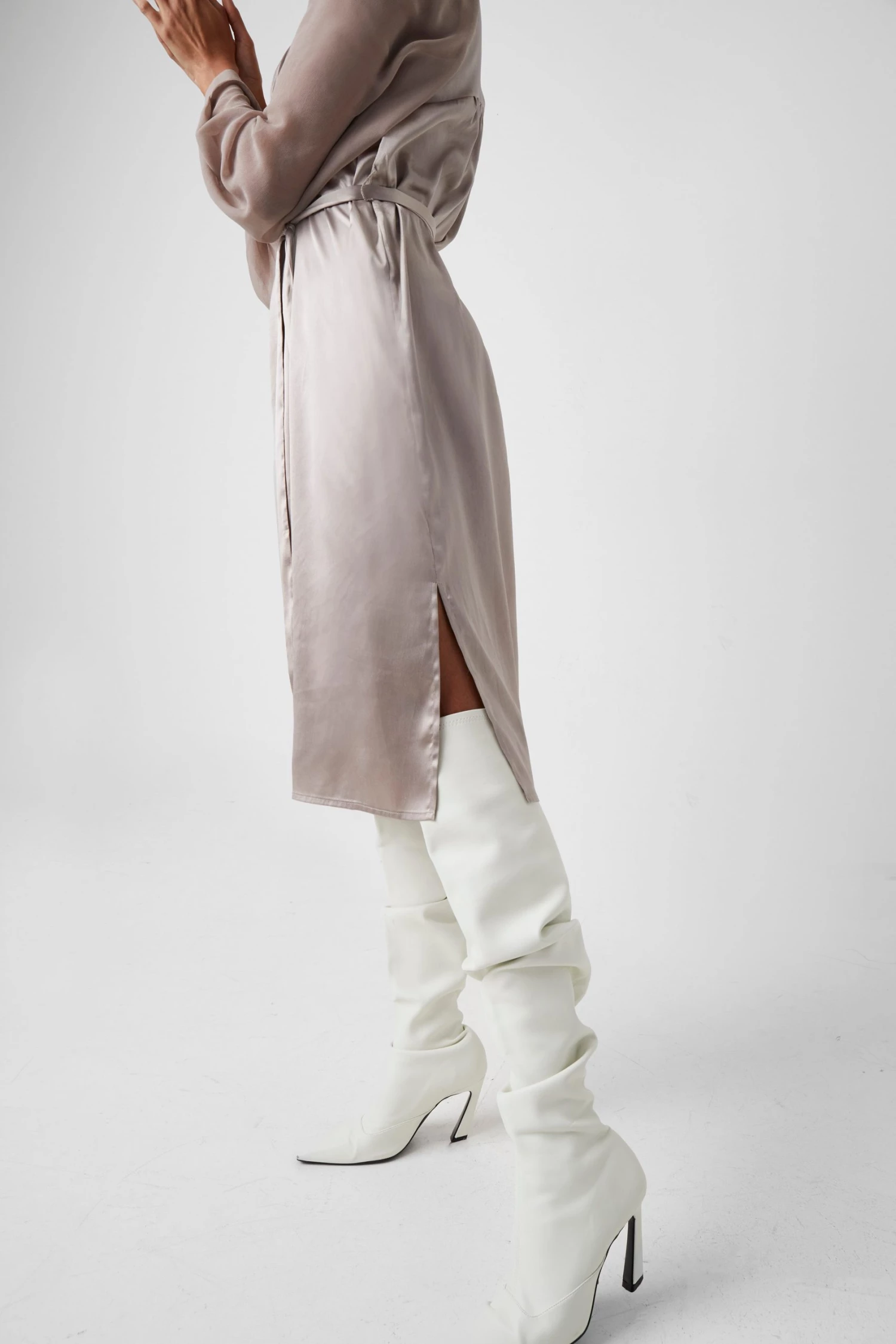 French Connection Camina Lure Dobbie Satin Dress 7 French Connection Camina Lure Dobbie Satin Dress