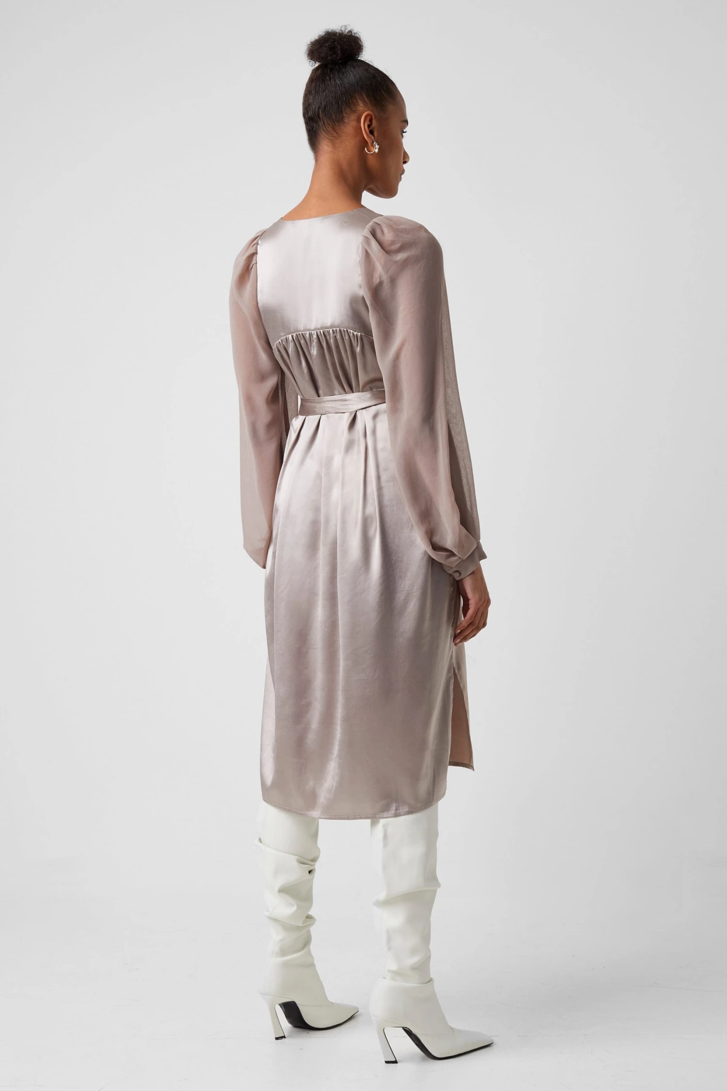 French Connection Camina Lure Dobbie Satin Dress 8 French Connection Camina Lure Dobbie Satin Dress