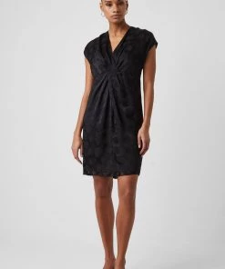 French Connection Sale Aime Satin Burnout Twist Dress