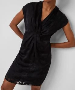 French Connection Sale Aime Satin Burnout Twist Dress