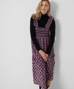 French Connection Aggie Check Tafita Smock Maxi Dress Sale 11 French Connection Aggie Check Tafita Smock Maxi Dress Sale