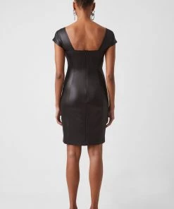 French Connection Tomi Leather-Look Jersey Mini Dress Sale