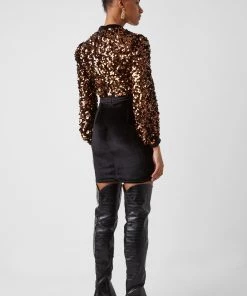 French Connection Sale Ashiaz Sequin Velvet Mini Dress 12 French Connection Sale Ashiaz Sequin Velvet Mini Dress