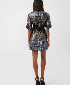 French Connection Estari Sequin Cut-Out Mini Dress Sale