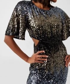 French Connection Estari Sequin Cut-Out Mini Dress Sale