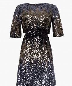 French Connection Estari Sequin Cut-Out Mini Dress Sale