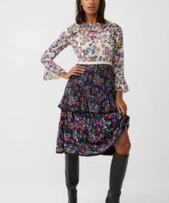 French Connection Sale Allianna Recycled Mix Tiered Dress