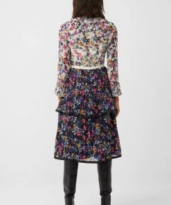 French Connection Sale Allianna Recycled Mix Tiered Dress