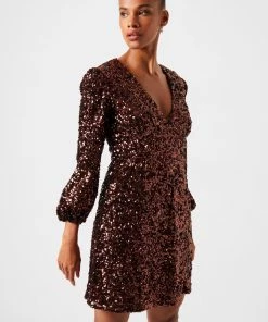 French Connection Eeka Cluster Sequin Mini Dress Sale