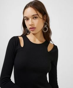 French Connection Safi Ribbed Jersey Midi Dress