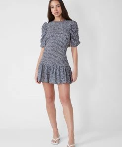 French Connection Elao Draped Smocked Mini Dress