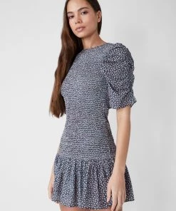 French Connection Elao Draped Smocked Mini Dress