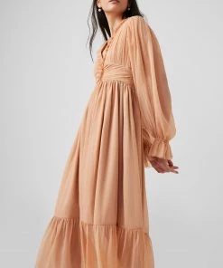 French Connection Alita Pleated Recycled V-Neck Midi Dress 13 French Connection Alita Pleated Recycled V-Neck Midi Dress