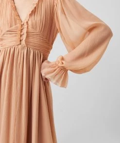 French Connection Alita Pleated Recycled V-Neck Midi Dress 14 French Connection Alita Pleated Recycled V-Neck Midi Dress