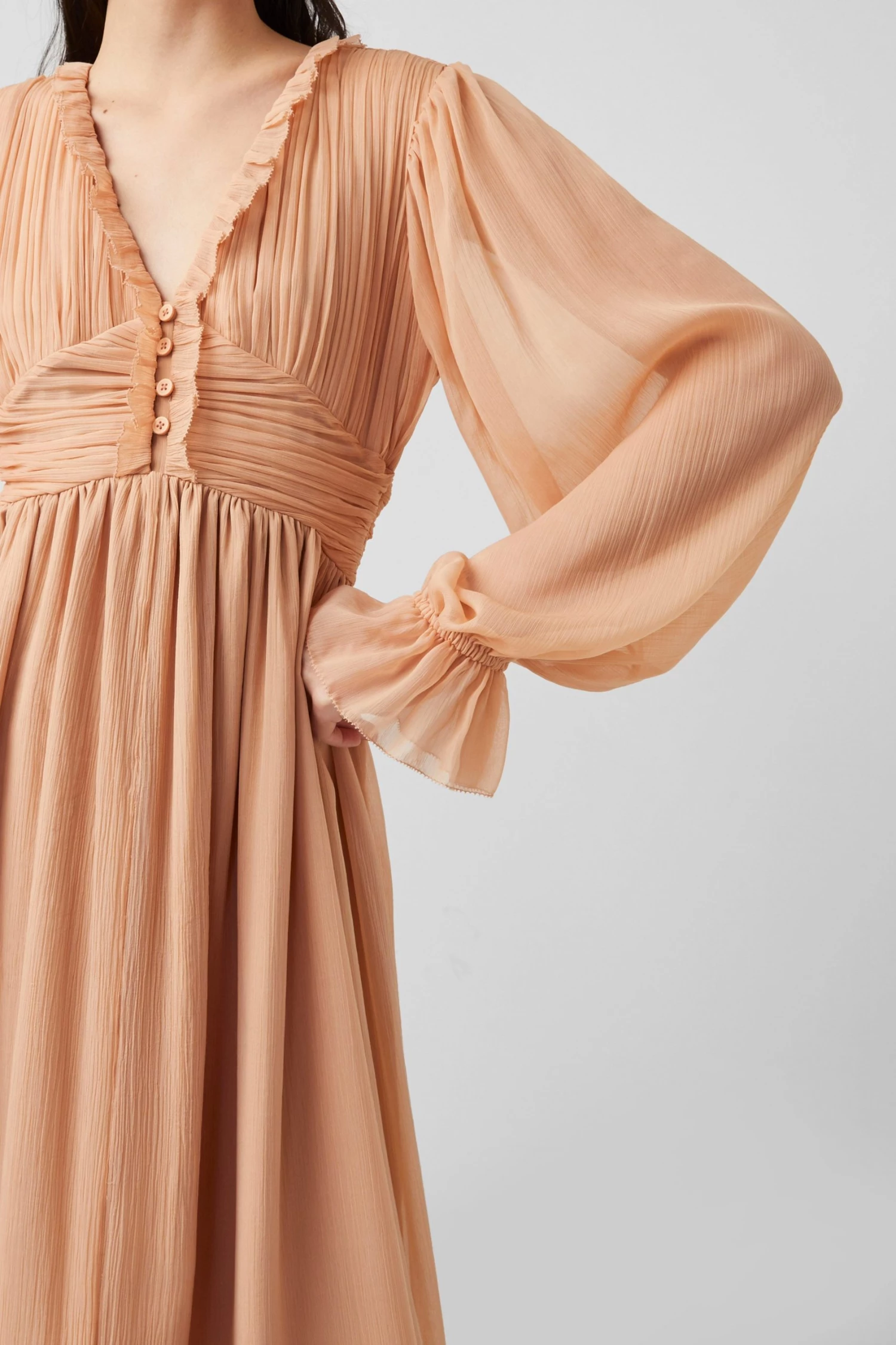 French Connection Alita Pleated Recycled V-Neck Midi Dress 7 French Connection Alita Pleated Recycled V-Neck Midi Dress