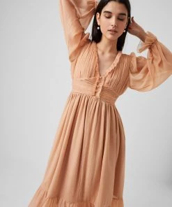 French Connection Alita Pleated Recycled V-Neck Midi Dress 15 French Connection Alita Pleated Recycled V-Neck Midi Dress