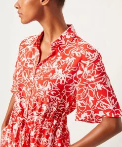 French Connection Fayola Mono Drape Shirt Dress