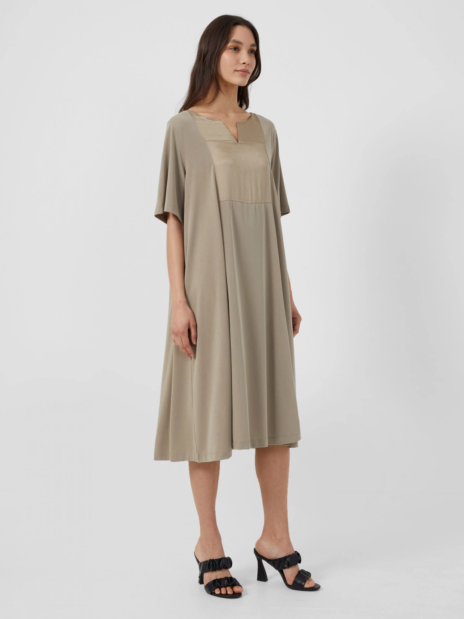 French Connection Dresses Renya Mixed Media Jersey Dress 4 French Connection Dresses Renya Mixed Media Jersey Dress